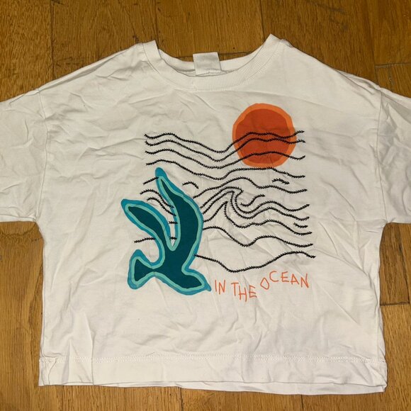 Zara Girls Ocean Tshirt - Picture 1 of 3